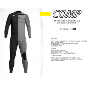 2022 Xcel Heren Comp 3/2mm Wetsuit Met Chest Zip Mn32zx - Dark Forest / Black